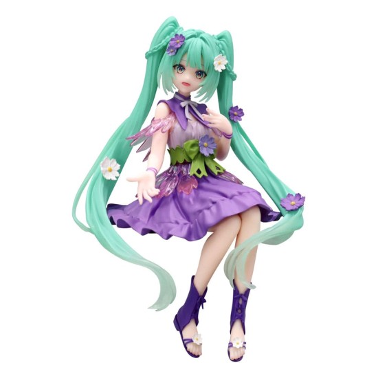 Furyu Hatsune Miku Noodle Stopper Flower Fairy Cosmos Ver. Purple Color Figure 14cm - Hatsune Miku - Plastmasas figūriņa