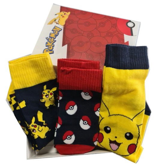 Sahinler Pokemon Assorted Socks (3 Pack) Size 39-45