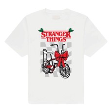 In Brands Stranger Things Christmas Bike T-shirt - XL size / White - Men's cotton T-shirt