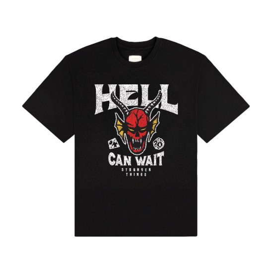 In Brands Stranger Things Hell Can Wait T-shirt - S size / Black - Men's cotton T-shirt
