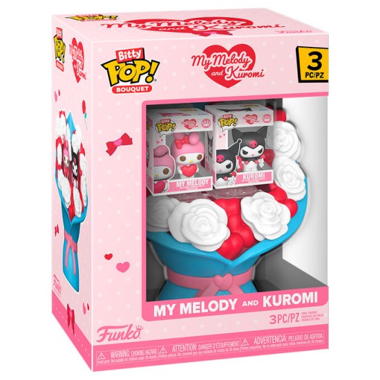 Funko POP! Hello Kitty Valentines day Bouquet with Bitty Figure - My Melody and Kuromi - Vinila figūriņa