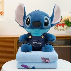 Stitch Plush Toy 40cm with Blanket 100 x 170cm - Stitch in a Jumpsuit - Плюшевая игрушка с пледом