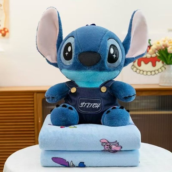 Stitch Plush Toy 40cm with Blanket 100 x 170cm - Stitch in a Jumpsuit - Плюшевая игрушка с пледом