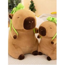 Capybara Plush Toy 40cm - Brown with Turtle Backpack - Plush toy