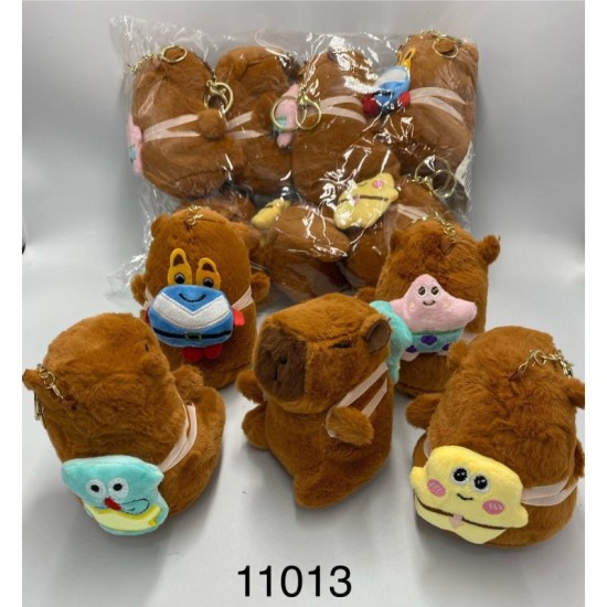 Capybara SpongeBob SquarePants Assorted Plush Keychain 11cm