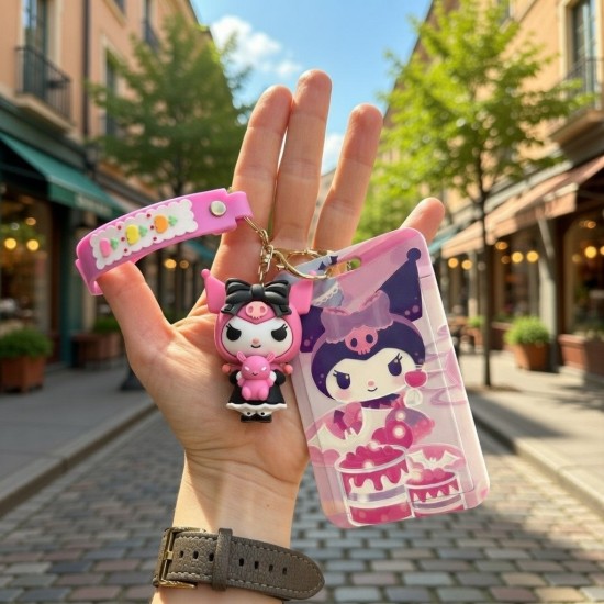 3D Silicone Keychain with Card Holder - Hello Kitty Design 2 - Силиконовый брелок для ключей с держателем для карт