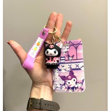 3D Silicone Keychain with Card Holder - Hello Kitty Design 3 - Silikona atslēgu piekariņš ar karšu turētāju