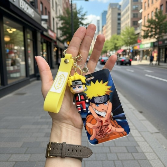 3D Silicone Keychain with Card Holder - Naruto Design 1 - Silikona atslēgu piekariņš ar karšu turētāju