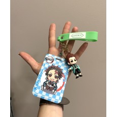 3D Silicone Keychain with Card Holder - Demon Slayer Design 5- Силиконовый брелок для ключей с держателем для карточки
