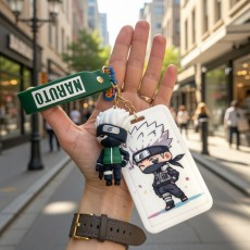 3D Silicone Keychain with Card Holder - Naruto Design 3 - Silikona atslēgu piekariņš ar karšu turētāju