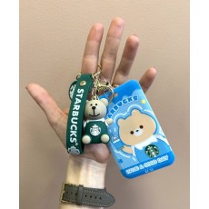 3D Silicone Keychain with Card Holder - Starbucks Design 3 - Silikona atslēgu piekariņš ar karšu turētāju