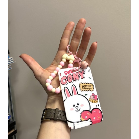 3D Silicone Keychain with Card Holder - BT21 - Line Friends - Sweet Cony - Silikona atslēgu piekariņš ar karšu turētāju