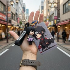 3D Silicone Keychain with Card Holder - Naruto Design 4 - Silikona atslēgu piekariņš ar karšu turētāju