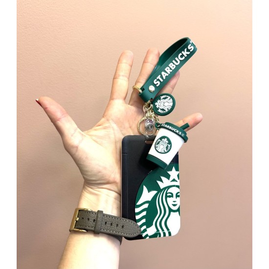 3D Silicone Keychain with Card Holder - Starbucks Design 4