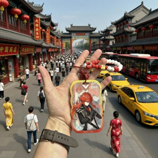 Genshin Impact Plastic Card Holder / Keychain - Diluc - Пластиковый держатель для карточек / Брелок для ключей