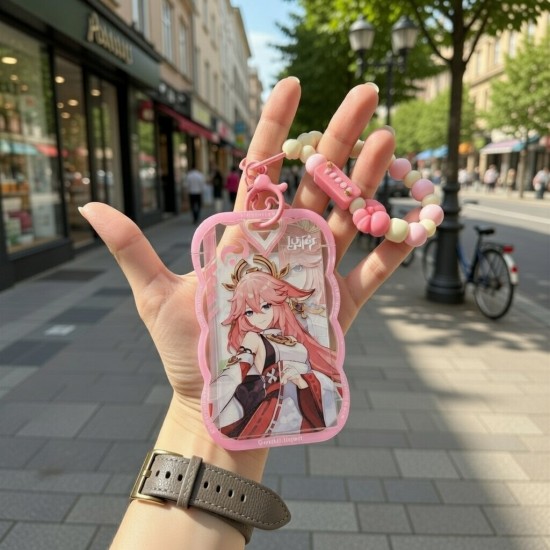 Genshin Impact Plastic Card Holder / Keychain - Yae Miko - Пластиковый держатель для карточек / Брелок для ключей