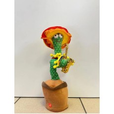 Funny Cactus Interactive Soft Toy with Sound and Movement - Cactus in a Sombrero - Plīša interaktīva rotaļlieta ar skaņu un kustību