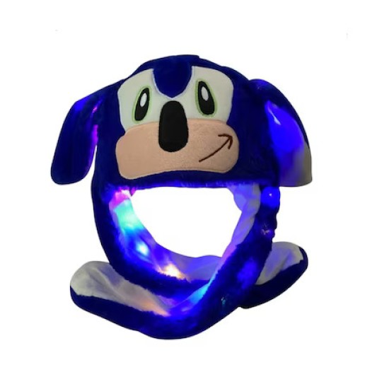 Sonic Plush Hat with Moving Ears and LED Lighting - Cepure ar kustīgām ausīm un LED apgaismojumu