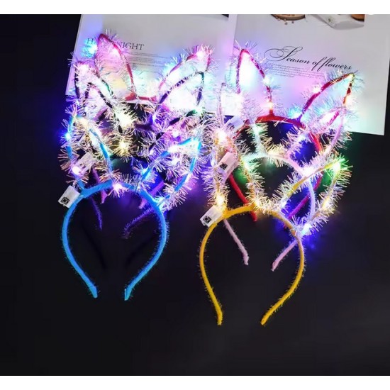 Glowing Bunny Ears - Assorted Hair Band V1 - Matu stīpiņa