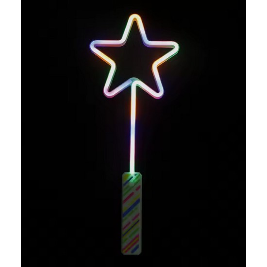 Neon LED Glowing Magic Wand - Star - Неоновая светящаяся волшебная палочка - Звезда